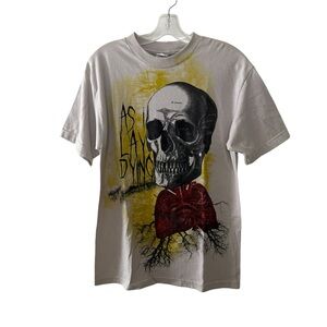 VRG As I Lay Dying Band T Shirt Size Small Grey Metalcore Thrash Metal Y2K 2007